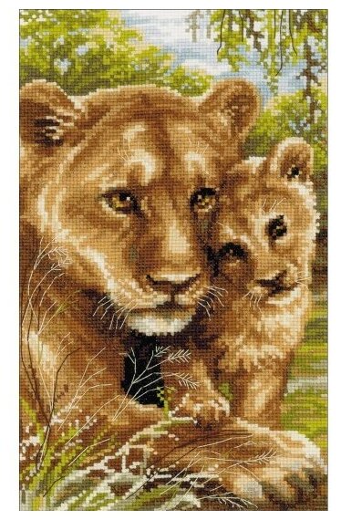 Набор для вышивания Риолис 1262 Львица с львёнком, 22*38 см