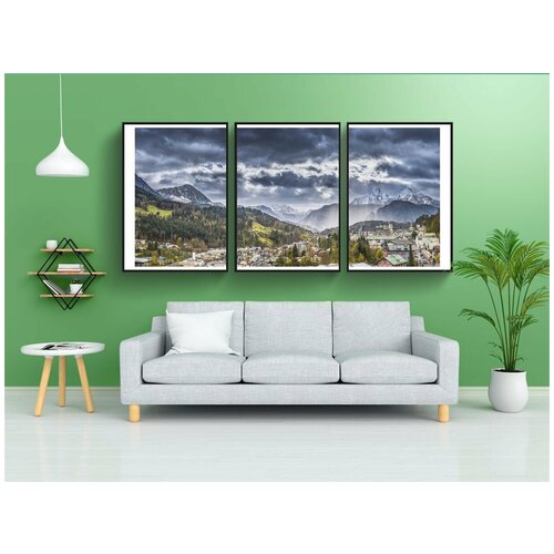 фото Набор модулных постеров для интерьера "берхтесгаден, альпы, вацманн" 60x90 см. в тубусе, без рамки lotsprints