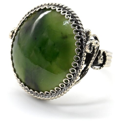 Кольцо Радуга Камня, нефрит, размер 18, зеленый кольцо радуга камня нефрит размер 17 зеленый