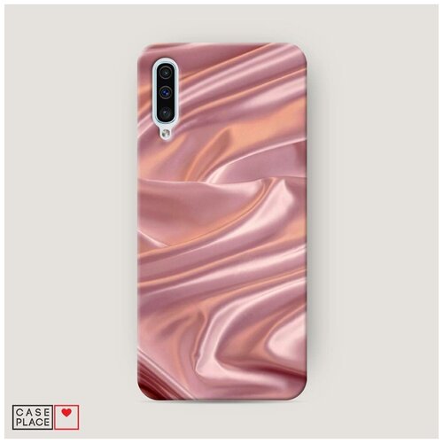 фото Чехол пластиковый samsung galaxy a50 текстура розовый шелк case place