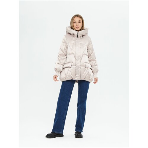 Куртка Karmelstyle, размер 44, белый женская зимняя куртка с капюшоном с карманами на флисе