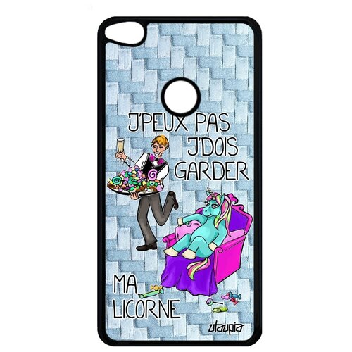 фото Защитный чехол на смартфон // huawei p9 lite 2017 // "не могу - сижу с единорогом!" надпись картинка, utaupia, голубой