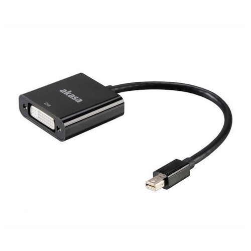Переходник AKASA Mini DisplayPort to DVI passive converter, 20 см, V1.1 AK-CBDP08-20BK позолоченный кабель адаптер akasa dvi d – hdmi 2 метра ak cbhd06 20bk