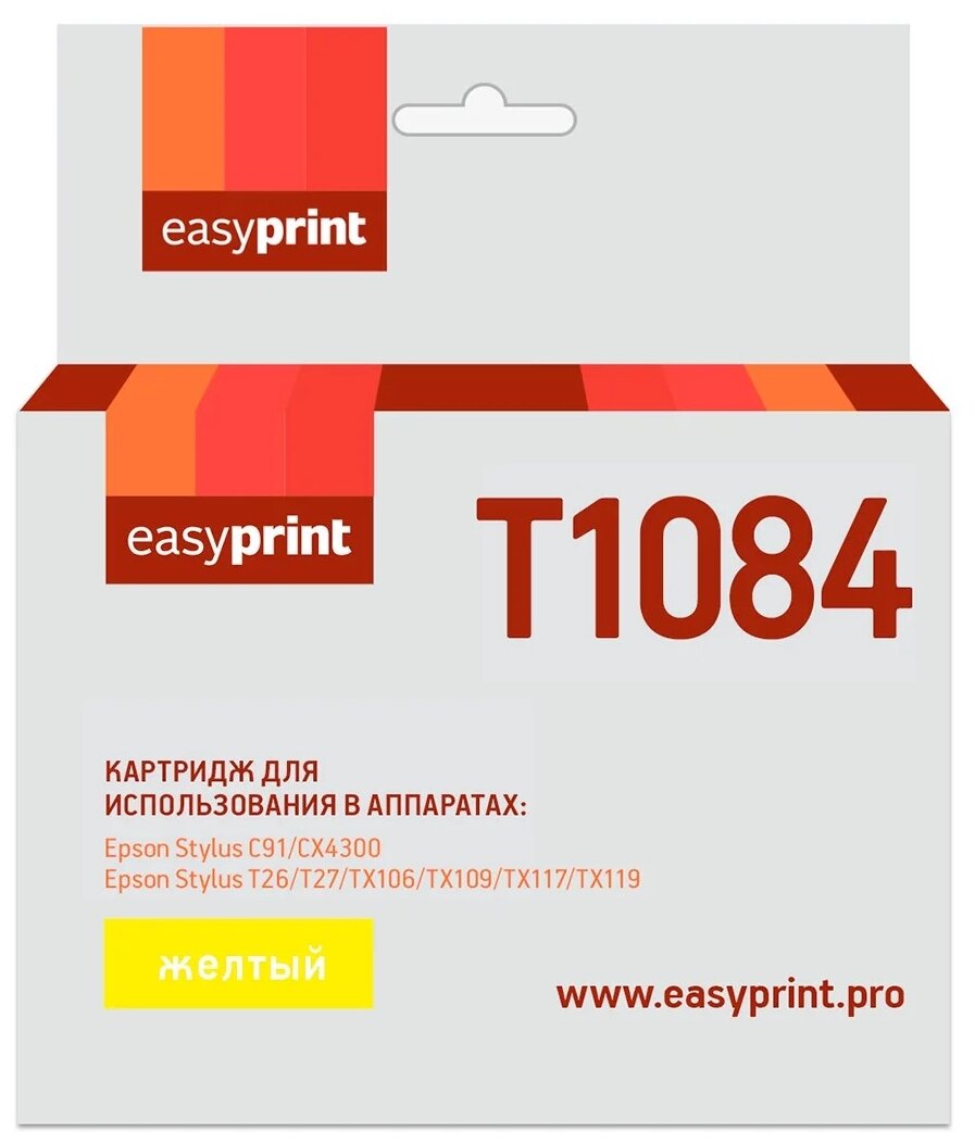Картридж EasyPrint IE-T1084 для Epson Stylus C91/CX4300/TX106/TX117, желтый, с чипом