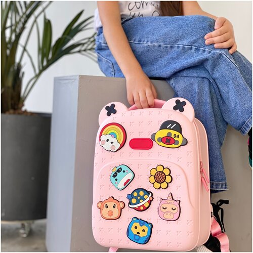 Непромокаемый рюкзак со стикерами - джибитсами в подарок девочке , сумка в бассейн в путешествие