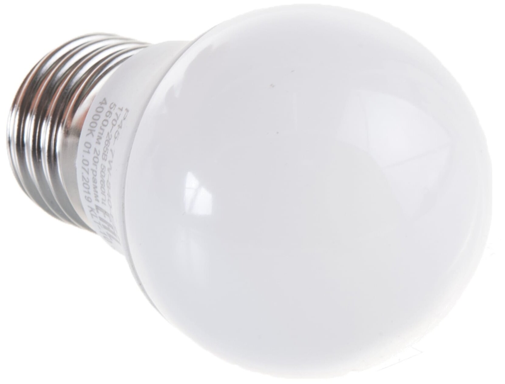 Лампа светодиодная ЭРА Б0020554, E27, P45, 7 Вт, 4000 К - фотография № 4