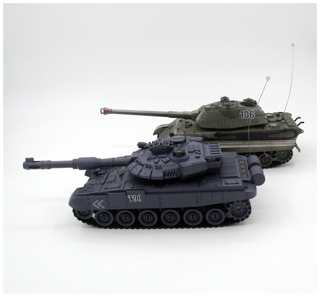 Радиоуправляемый танковый бой Zegan T90 и Tiger King масаб 1:28 ZEGAN ZG-820