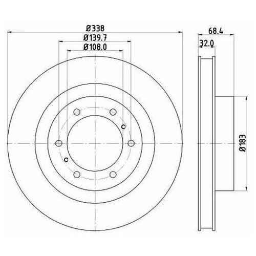 фото Тормозной диск nisshinbo nd1058k для lexus gx; toyota 4runner, land cruiser, land cruiser prado