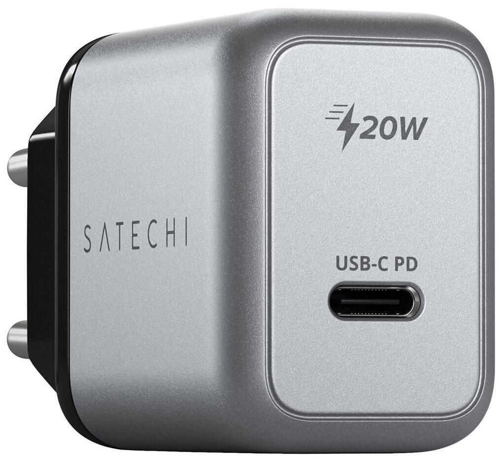 Сетевое зарядное устройство Satechi 20W USB-C PD Wall Charger. Цвет серый космос.