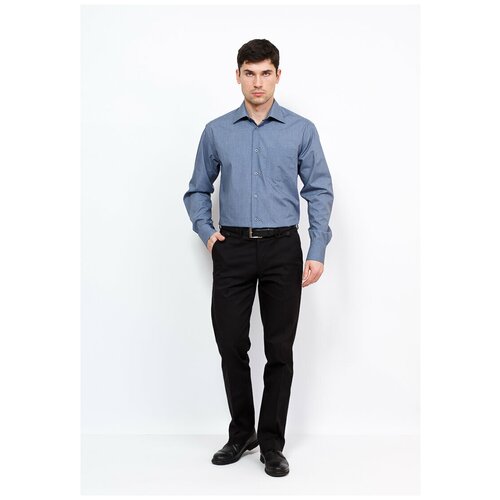 фото Рубашка мужская длинный рукав casino c230/1/mdn, прямой силуэт / сlassic fit, цвет голубой, рост 174-184, размер ворота 39