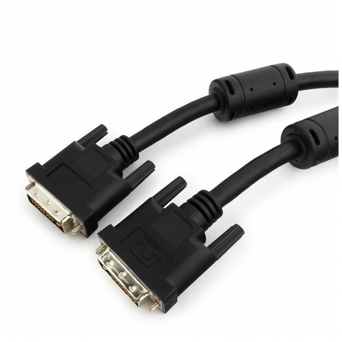 DVI кабель Cablexpert CC-DVI-BK-15 4.5m кабель cablexpert dvi d single link 19m 19m 1 8м серый экран ферритовые кольца пакет cc dvi 6c 16206449