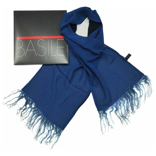 Сине-голубой шарфик с меховыми концами Basile 840503 синего цвета