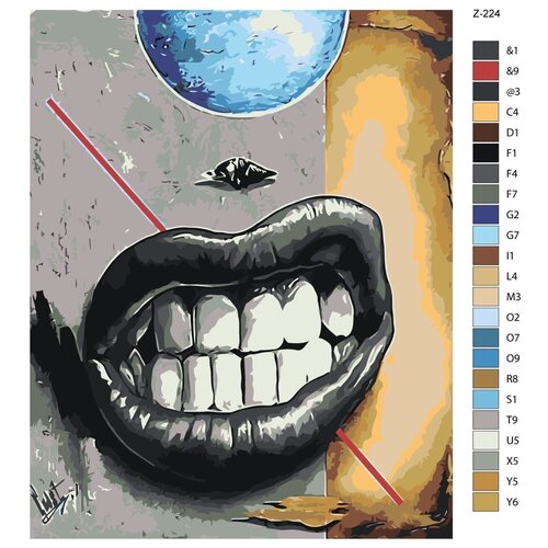 Картина по номерам Z-224 Оскал в космосе 40х50