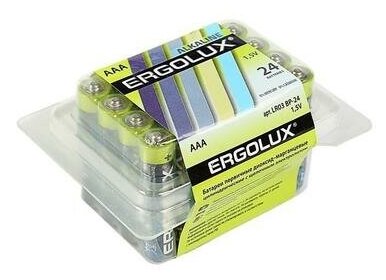 Батарейка алкалиновая Ergolux AAA LR03-24BOX (LR03 BP-24) 1.5В набор 24 шт. Ergolux 3781547