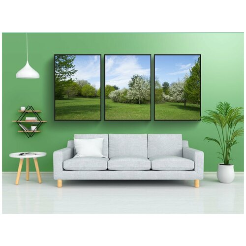 фото Набор модулных постеров для интерьера "сад, луг, завод" 60x90 см. в тубусе, без рамки lotsprints