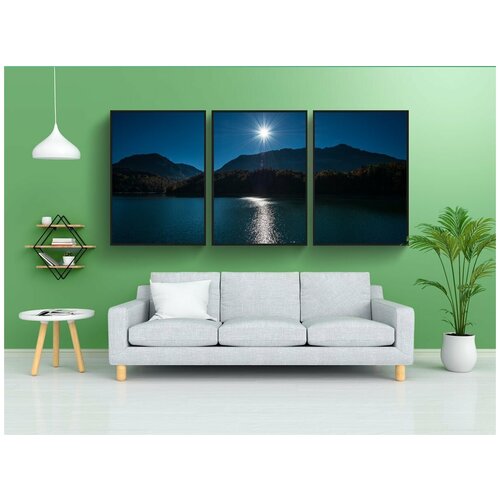 фото Набор модулных постеров для интерьера "ночь, небо, луна" 60x90 см. в тубусе, без рамки lotsprints