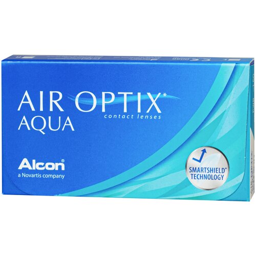 Контактные линзы Alcon Air optix Aqua, 3 шт., R 8, 6, D -3, 25, бесцветный, лотрафилкон б  - купить
