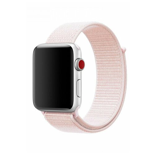 Ремешок для часов Apple Watch series 1-6, SE 42-44mm и series 7 45mm / Нейлоновый ремешок для умных смарт часов Эпл Вотч серии 1-6, Эпл Вотч СЕ 42-44мм и серия 7 45мм (Светло-розовый)