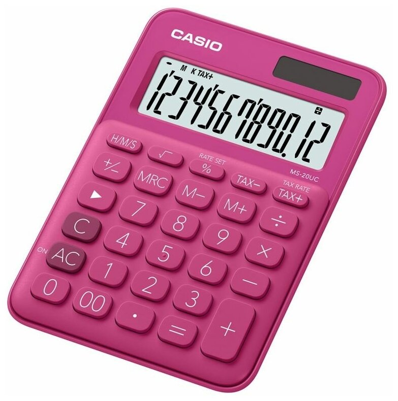 Калькулятор бухгалтерский CASIO MS-20UC, красный