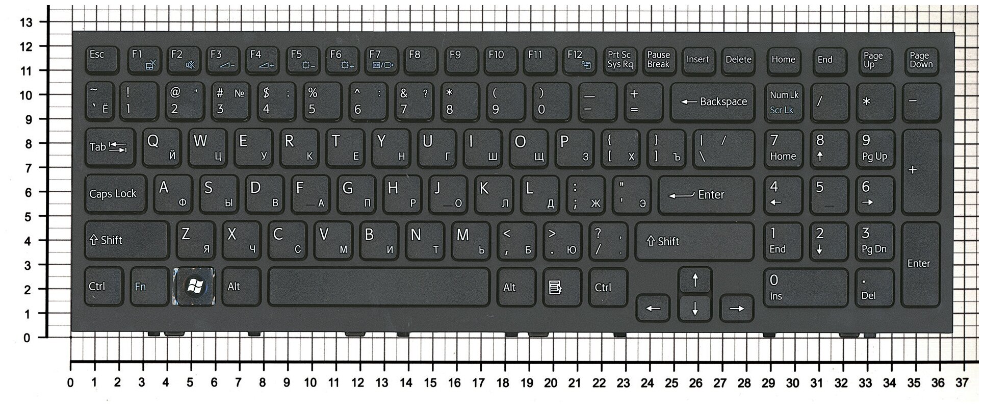 Клавиатура для ноутбука Sony Vaio VPC-EH1L8E черная с рамкой