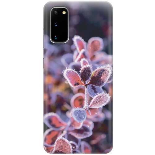фото Силиконовый чехол на samsung galaxy s20 / самсунг с20 с принтом "иней на листочках gosso