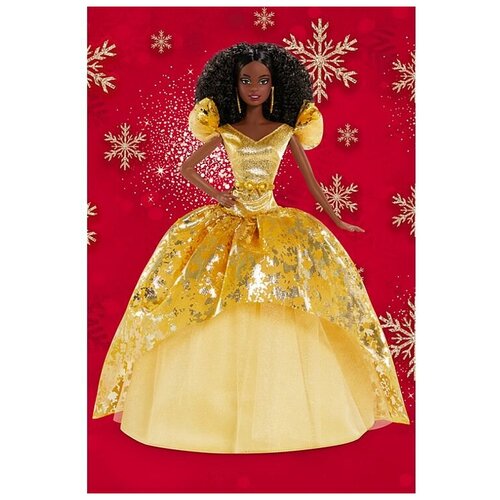 Кукла Barbie Holiday 2020 Doll Brunette Curly Hair (Барби Праздничная 2020 брюнетка) barbie 2021 holiday brunette curly hair барби праздничная 2021 брюнетка с вьющимися волосами