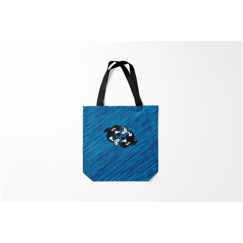 фото Сумка-шоппер / 40х40 см / морские жители / дельфины и киты две косатки burnettie