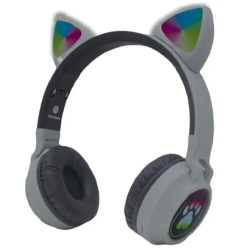 Беспроводные bluetooth наушники Cat Ear Headphones со светящимися ушками серый 119900₽