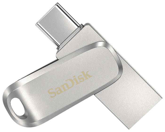 Флешка SanDisk 128Gb Ultra Dual Drive Luxe USB3.1 серебристый