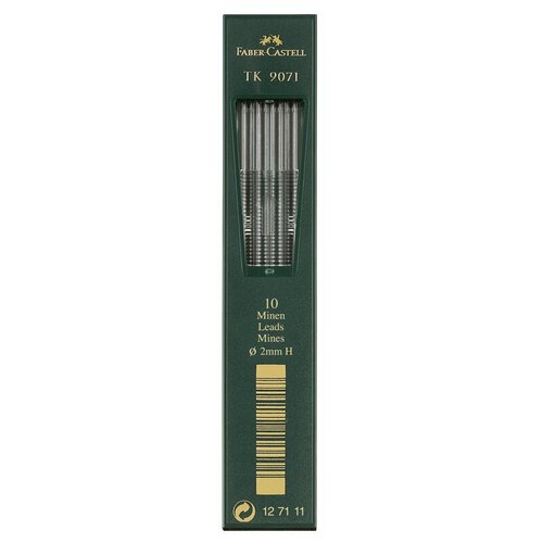 Грифели для цанговых карандашей Faber-Castell TK 9071, 10шт, 2,0мм, H