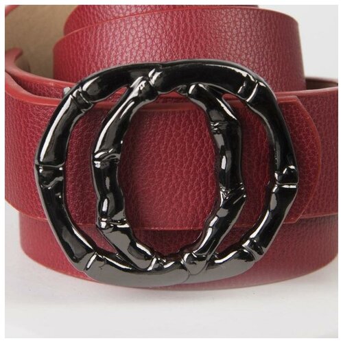 фото Ремень женский, ширина - 2,8 см, пряжка металл, цвет бордовый mikimarket