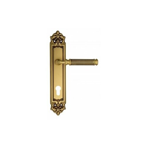 дверная ручка venezia opera cyl на планке pl96 французское золото коричневый Дверная ручка Venezia MOSCA CYL на планке PL96 французское золото + коричневый