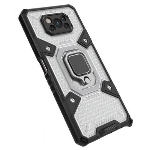 Honeycomb Armor Противоударный чехол с защитой камеры и кольцом для Xiaomi Poco X3 (NFC) Pro honeycomb armor противоударный чехол с защитой камеры и кольцом для iphone 13 pro max