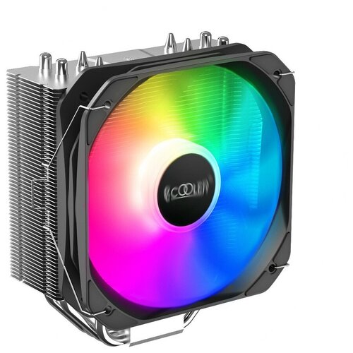 PCCooler Вентиляторы GI-Paladin 400 ARGB Кулер S115X 1200 AM4 TDP 200W, 130mm PWM ARGB FAN, 4 тепловые трубки 6мм, 800-1600RPM, 18-28,6dBa