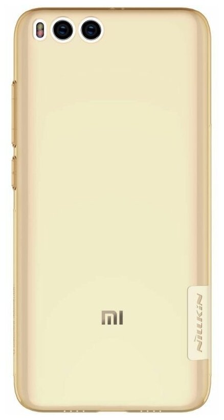 Силиконовый чехол Nillkin Nature Series TPU case для Xiaomi Mi 6 золотистый-прозрачный