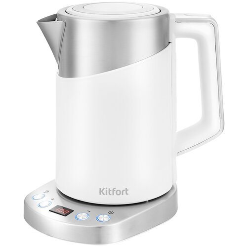 Чайник электрический Kitfort КТ-660-1, 1.7 л, 2200 Вт, белый чайник электрический kitfort кт 660 2 черный