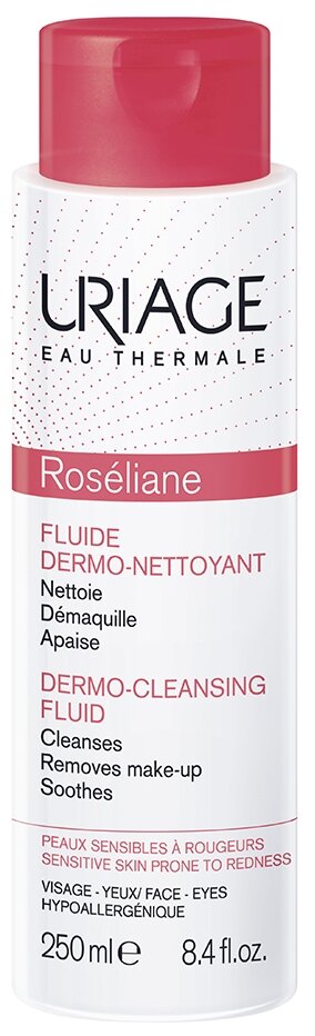 Очищающая эмульсия для чувствительной кожи лица Uriage Roseliene Fluide Dermo-Nettoyant 250 мл
