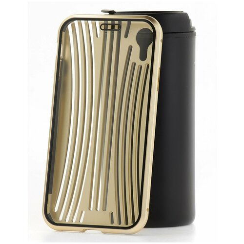 фото Чехол на iphone xr kruche metal suitcase gold кruче
