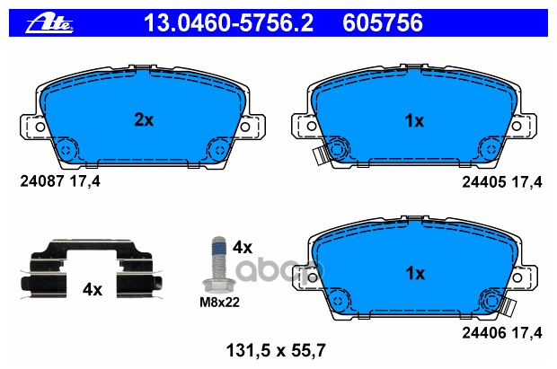 Колодки Тормозные Дисковые Передн, Honda: Civic Viii Hatchback 1.4/1.8/2.2 Ctdi 05- Ate арт. 13046057562