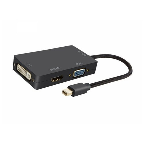 Переходник-адаптер Mini DisplayPort to HDMI/VGA/DVI, черный переходник displayport to dvi hdmi displayport