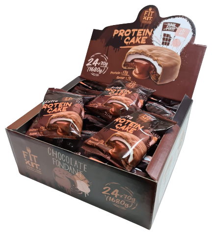 Fit Kit, Protein Cake EXTRA, упаковка 24шт по 70г (Тройной шоколад)