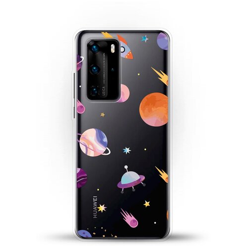фото Силиконовый чехол узор из планет на huawei p40 pro andy & paul
