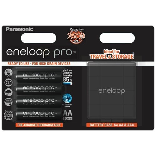 4 шт Аккумулятор Panasonic Eneloop Pro, тип АА ( пальчиковые ) 1800 mAh,