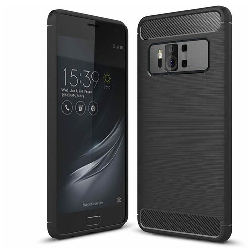 Чехол-накладка Carbon Fibre для ASUS Zenfone AR ZS571KL (черный)