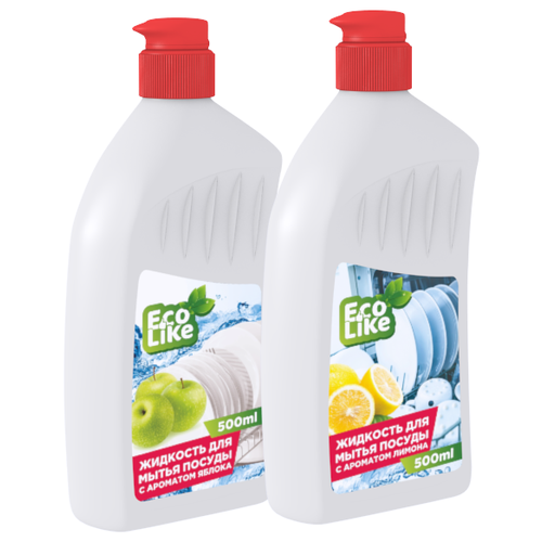 Набор средство для мытья посуды EcoLike. Яблоко/Лимон.