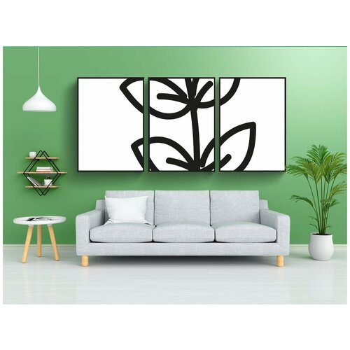 фото Набор модулных постеров для интерьера "ветвь, листы, зеленый" 60x90 см. в тубусе, без рамки lotsprints