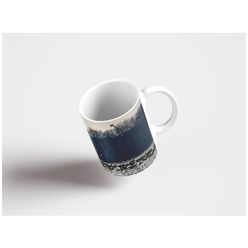 фото Кружка "дикие гуси, стая птиц, зима 320 мл. белая lotsprints