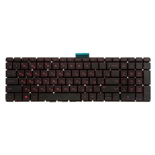 Клавиатура для ноутбука HP Omen 17-W000 17-W100 17-W200 Чёрная с красной подсветкой 3500₽