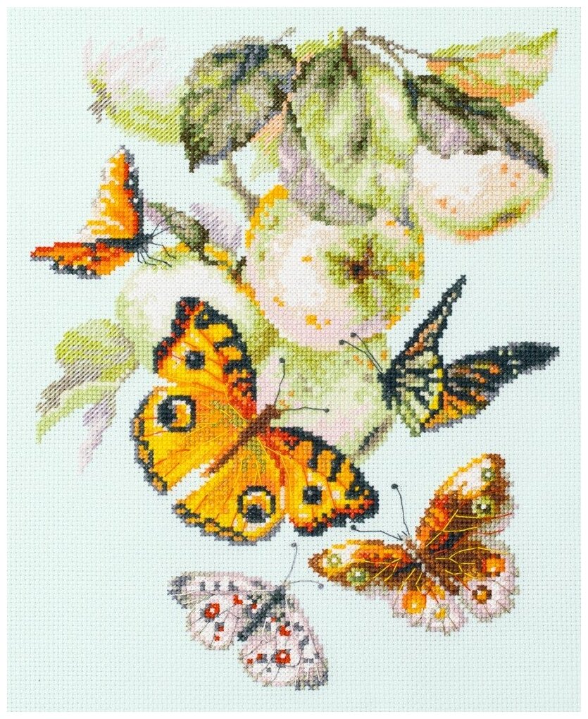 Набор для вышивания чудесная игла арт.130-052 Бабочки на яблоне 21х27 см