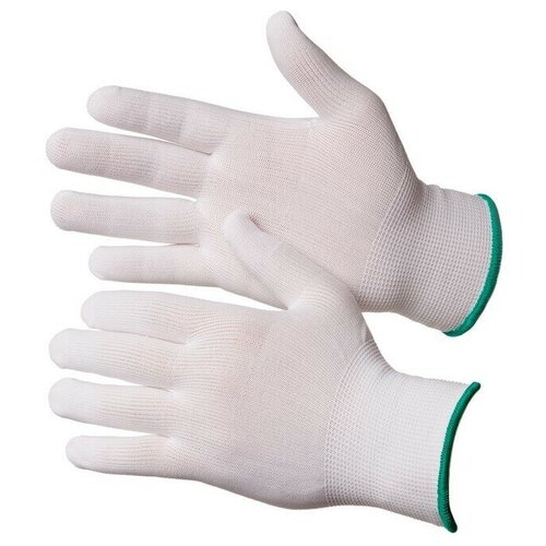 Нейлоновые перчатки белого цвета Gward Touch размер 8 M 12 пар